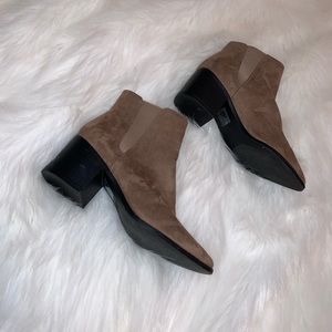 Forever 21 suede taupe/brown booties